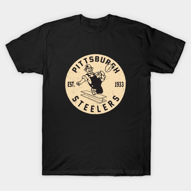 Vintage Pittsburgh Steelers 2 by Buck Tee T-Shirt by Buck Tee